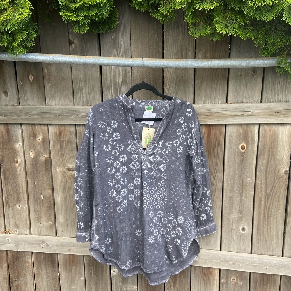 Silver V Neck Women’s Top